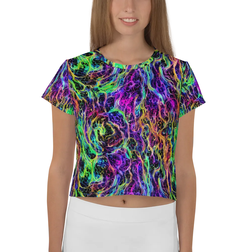 Nightwave Riot on Crop Tee — Front