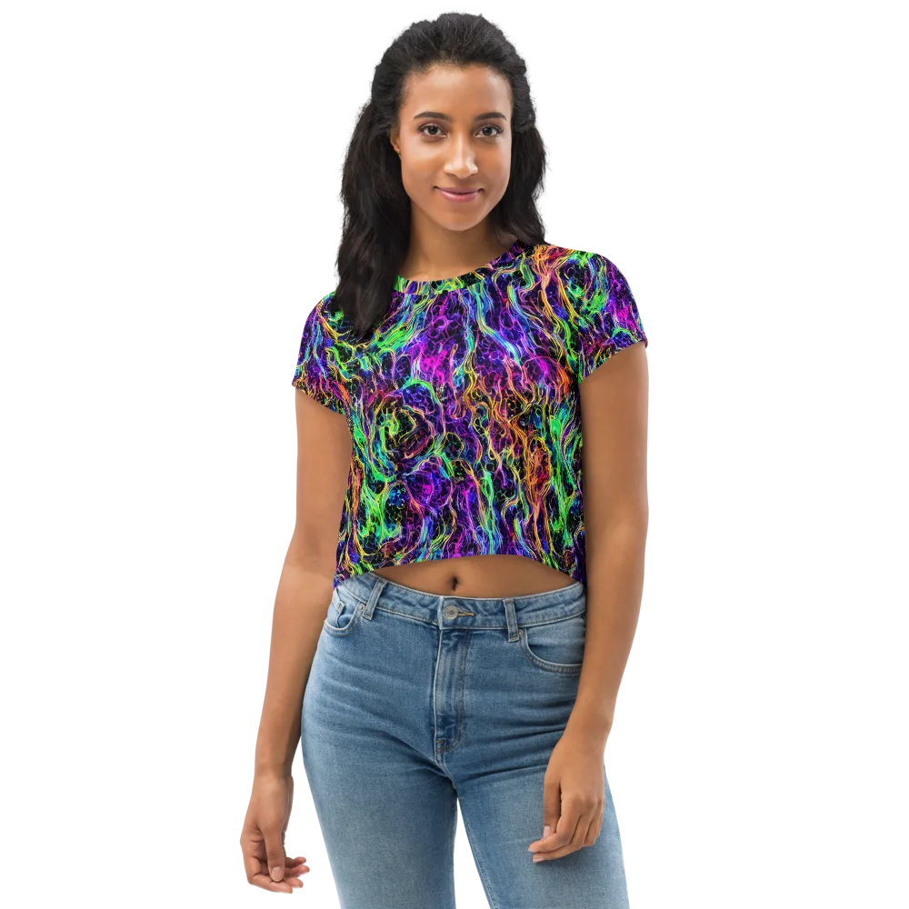 Nightwave Riot on Crop Tee — Front