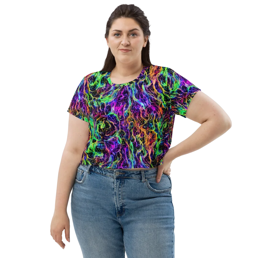 Nightwave Riot on Crop Tee — Front