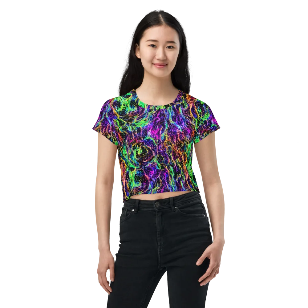 Nightwave Riot on Crop Tee — Front