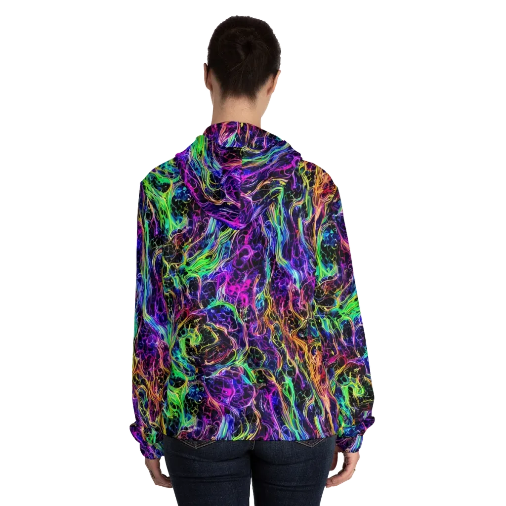 Nightwave Riot on Women's Full-Zip Hoodie — Back On Person