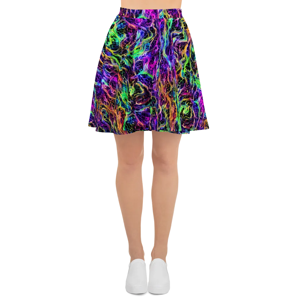 Nightwave Riot on Skater Skirt — Front