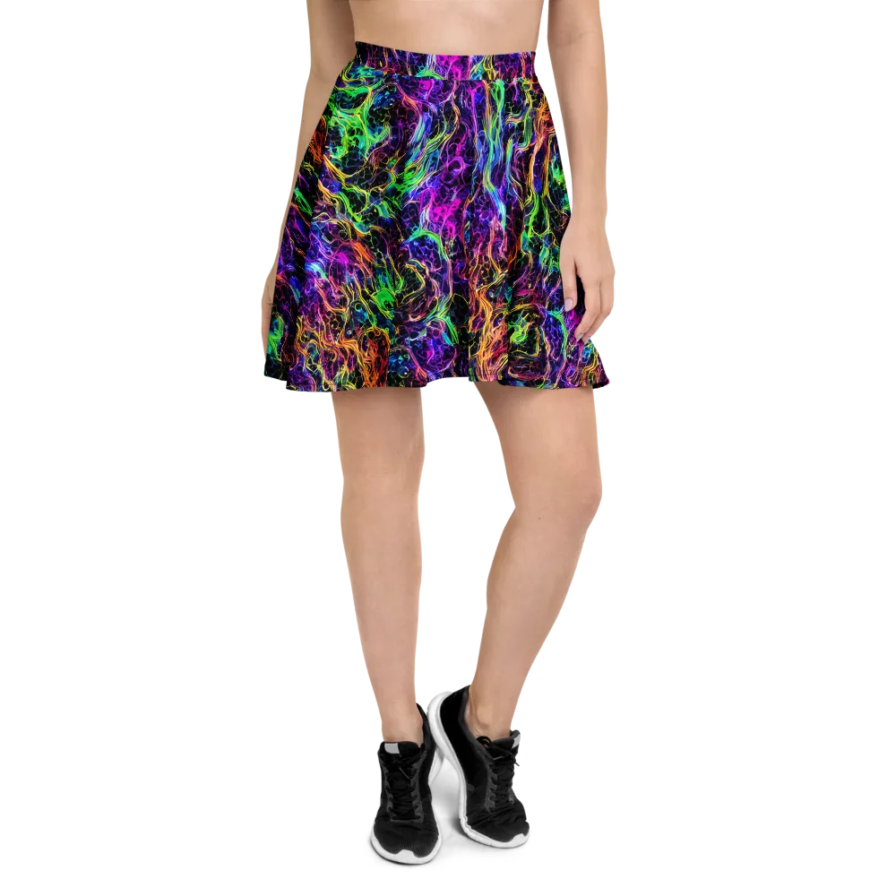 Nightwave Riot on Skater Skirt — Front