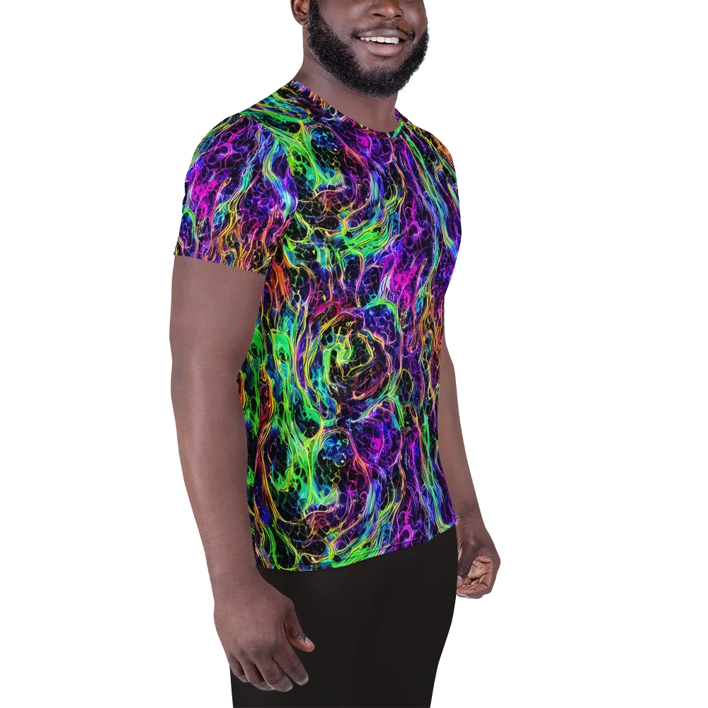 Nightwave Riot on Men's Athletic T-Shirt — Right