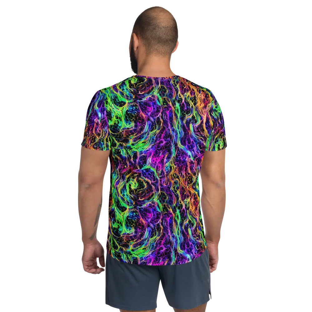 Nightwave Riot on Men's Athletic T-Shirt — Back