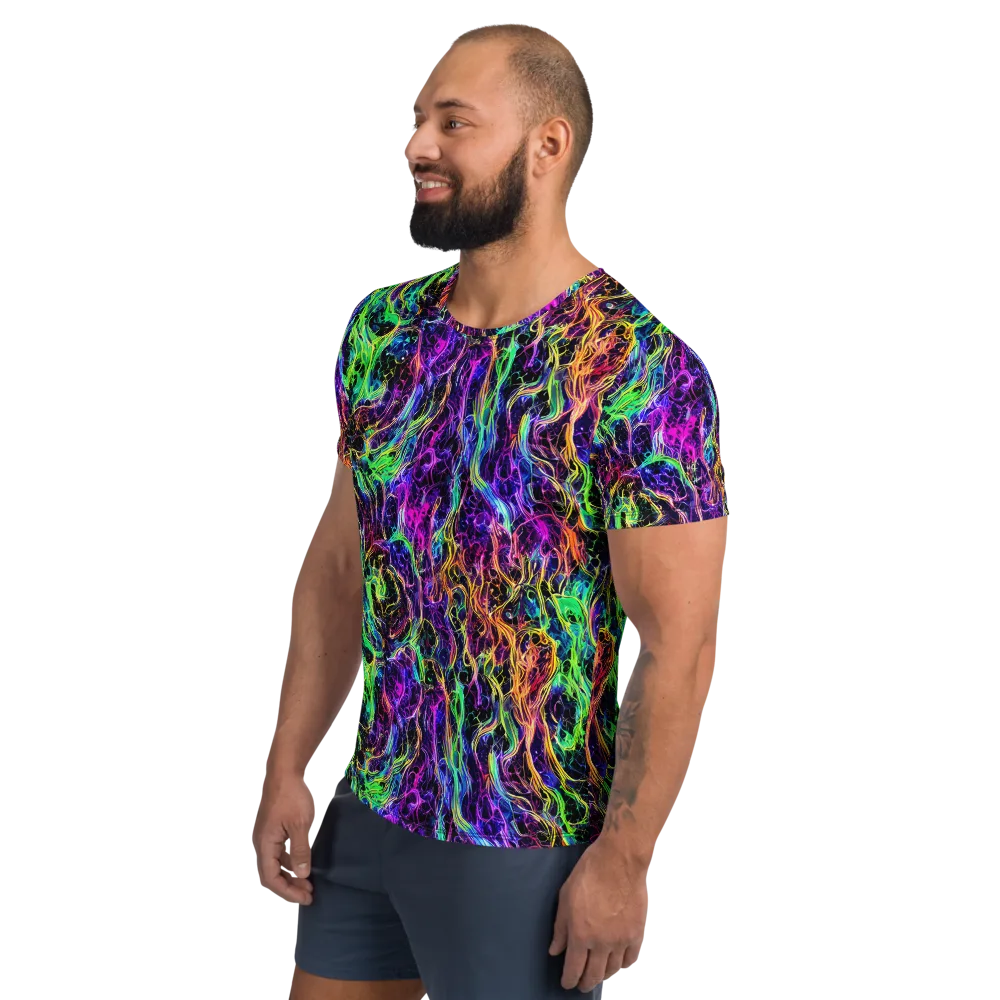 Nightwave Riot on Men's Athletic T-Shirt — Left