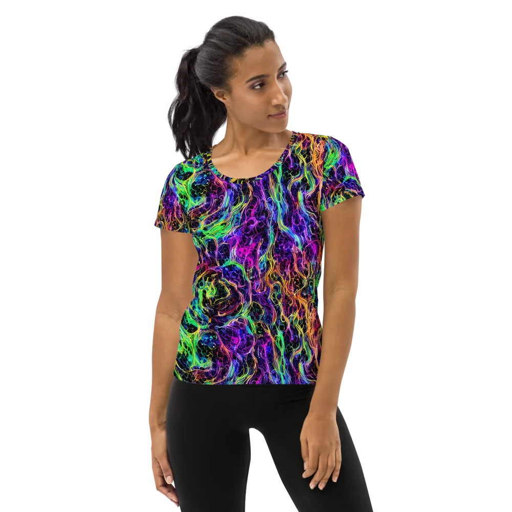 Nightwave Riot on Women's Athletic T-Shirt — Front