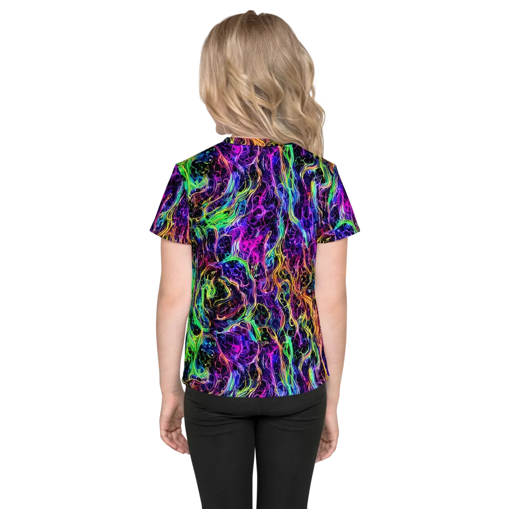Nightwave Riot on Kids Crew Neck T-Shirt — Back