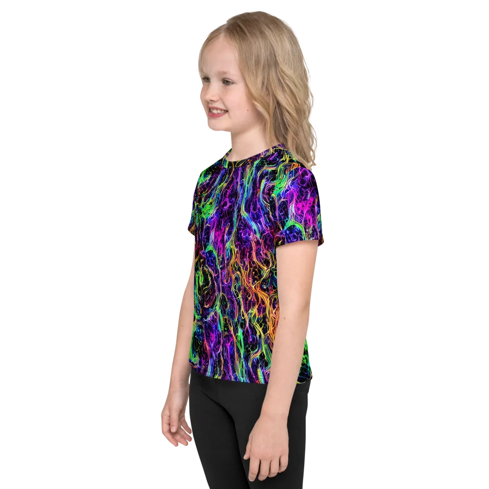 Nightwave Riot on Kids Crew Neck T-Shirt — Left