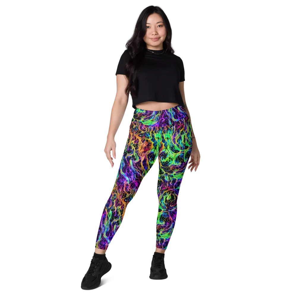 Nightwave Riot on Leggings with Pockets — Front