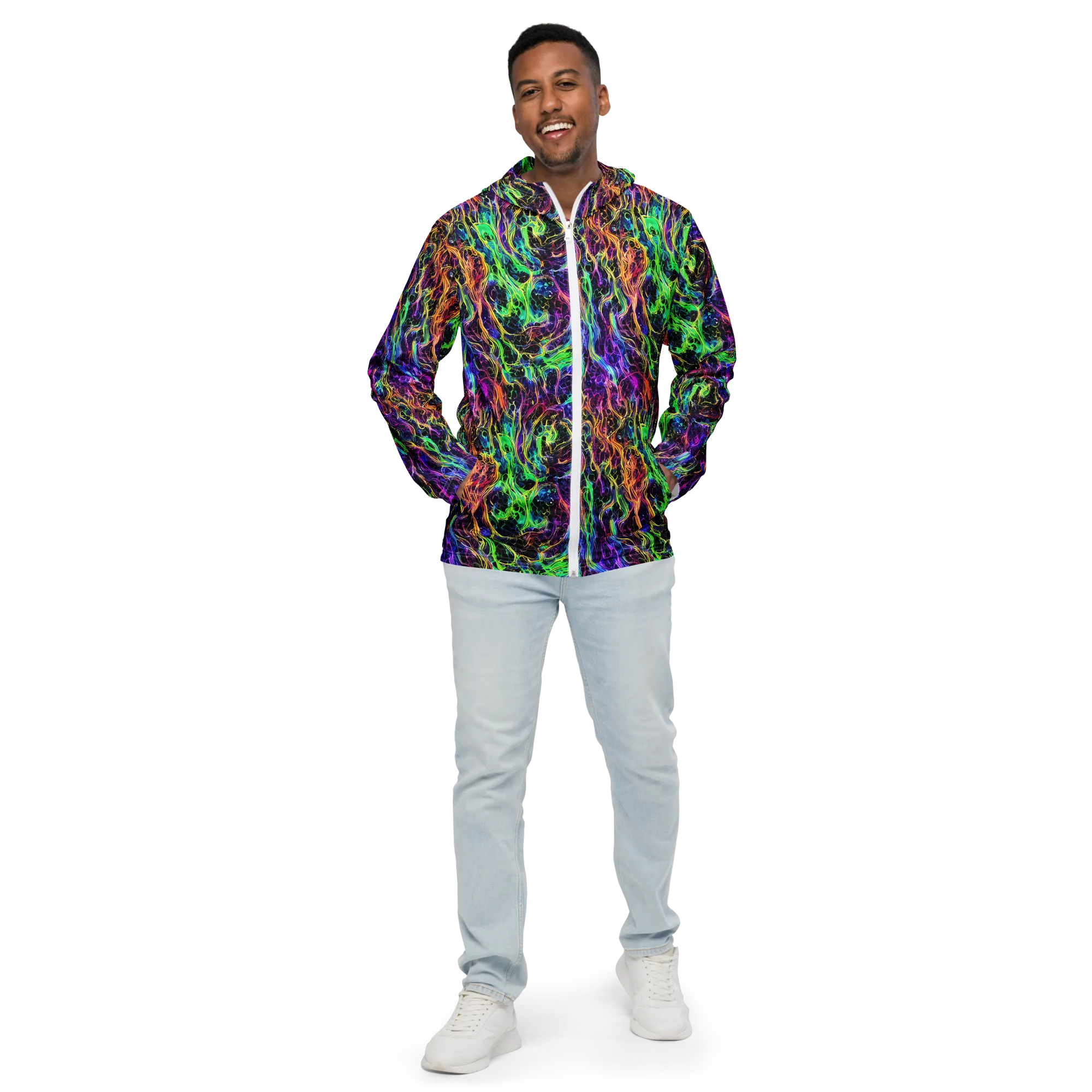 Nightwave Riot on Men's Windbreaker — Front