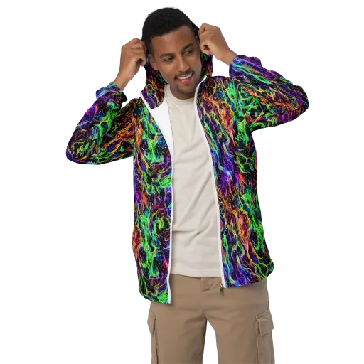 Nightwave Riot on a Men's Windbreaker