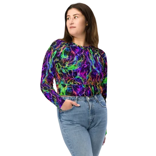 Nightwave Riot on a Long Sleeve Crop Top