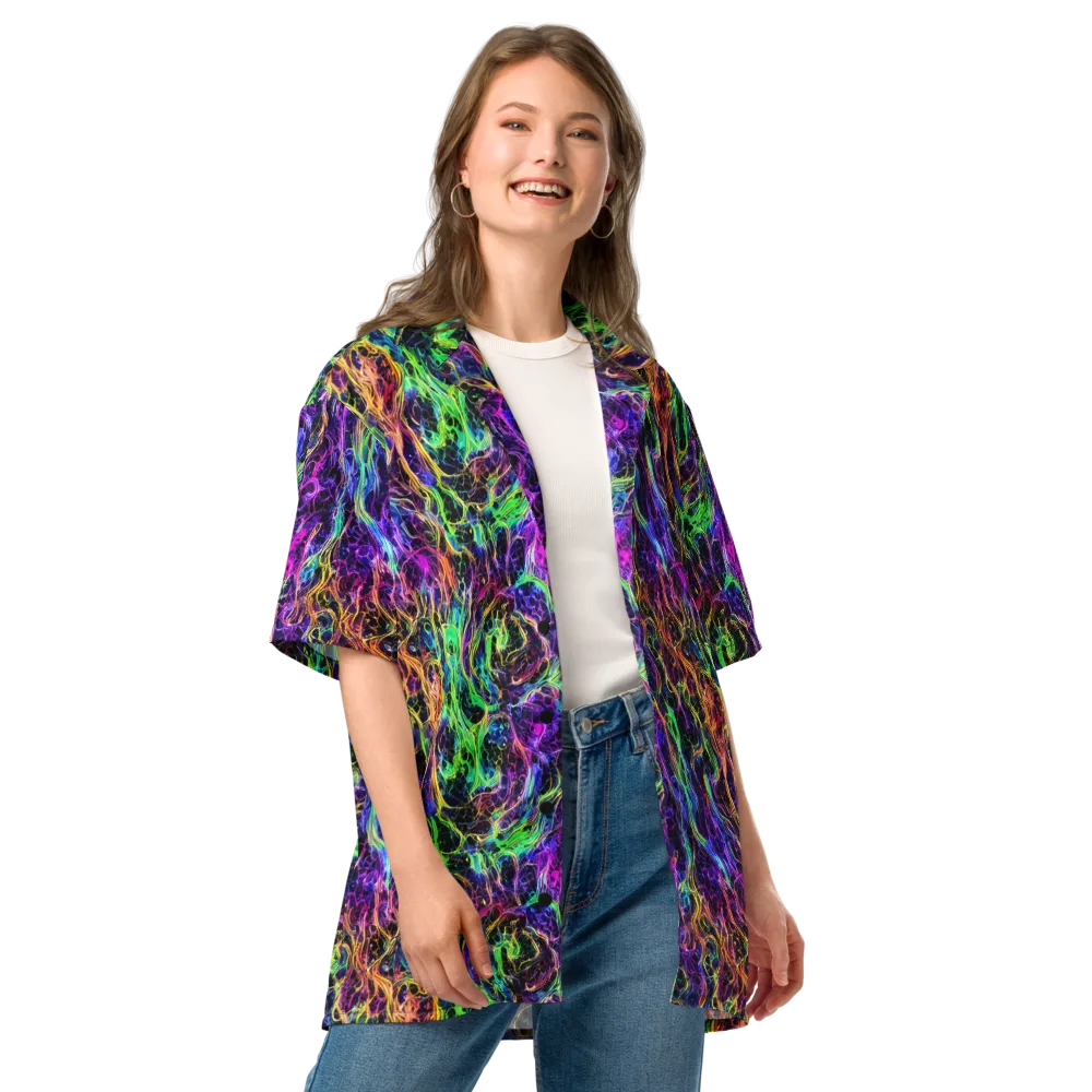 Nightwave Riot on Button Shirt — Front
