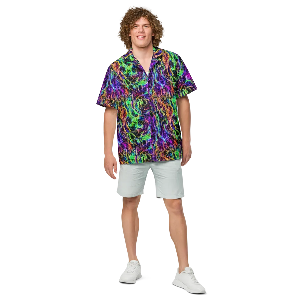 Nightwave Riot on Button Shirt — Front