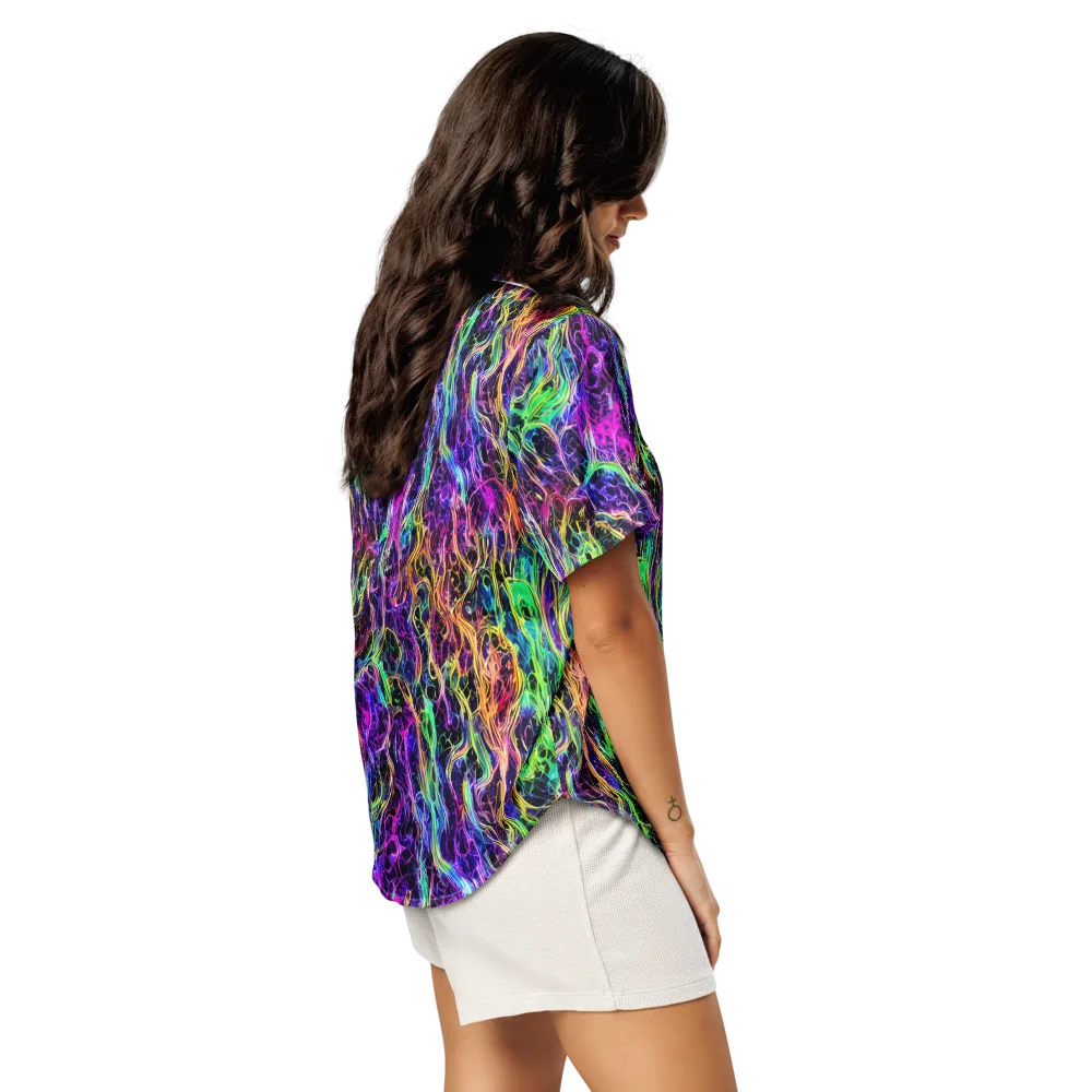 Nightwave Riot on Women's Short Sleeve Pajama Top — Right Back