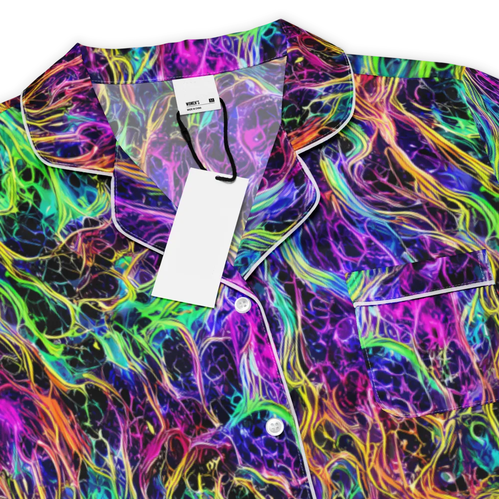 Nightwave Riot on Women's Short Sleeve Pajama Top — Product details