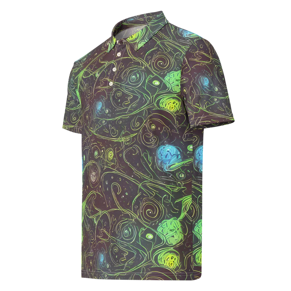 Starfield Scrolls on Men's Slim Fit Polo Shirt — Left Front