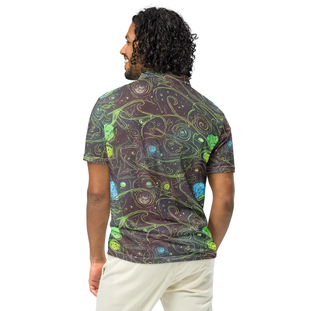 Starfield Scrolls on Men's Slim Fit Polo Shirt — Back