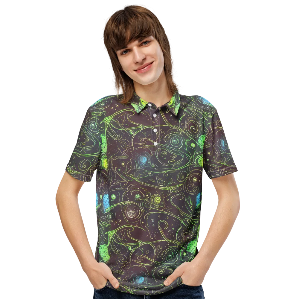 Starfield Scrolls on Men's Slim Fit Polo Shirt — Front