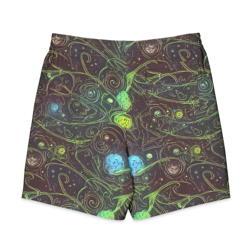 Starfield Scrolls on Men's Board Shorts — Back