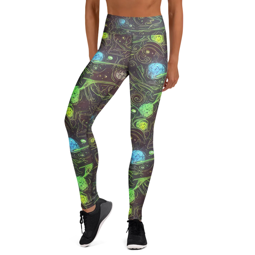 Starfield Scrolls on Yoga Leggings — Front