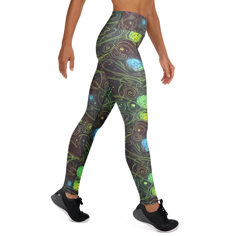 Starfield Scrolls on Yoga Leggings — Right