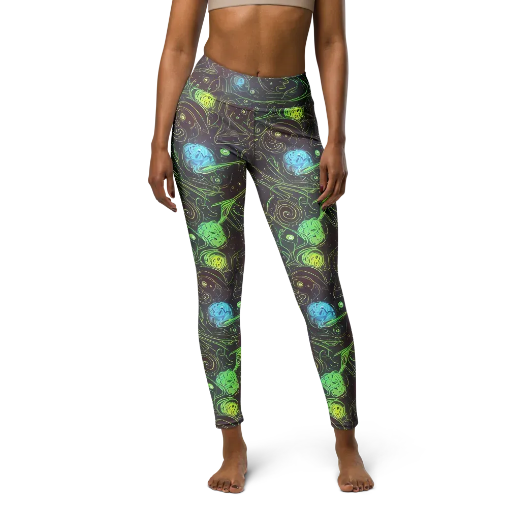Starfield Scrolls on Yoga Leggings — Front
