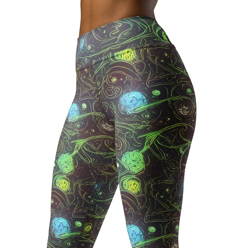 Starfield Scrolls on Yoga Leggings — Left Front