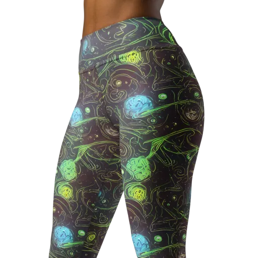 Starfield Scrolls on a Yoga Leggings