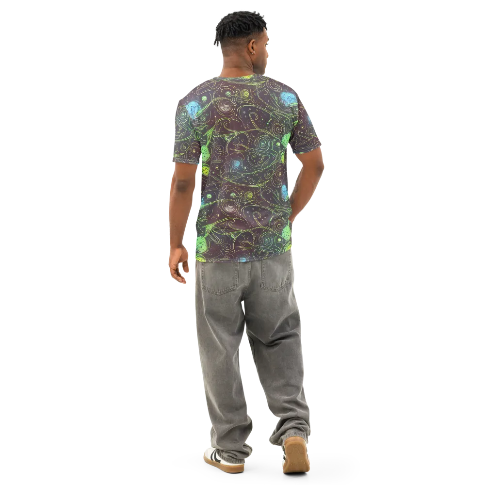 Starfield Scrolls on Men's Cotton Crew Neck T-Shirt — Back