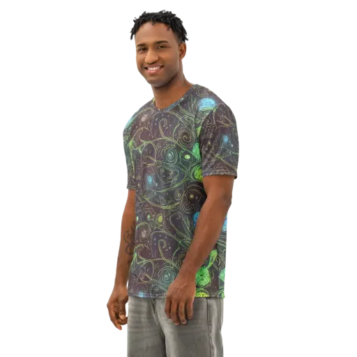Starfield Scrolls on a Men's Cotton Crew Neck T-Shirt