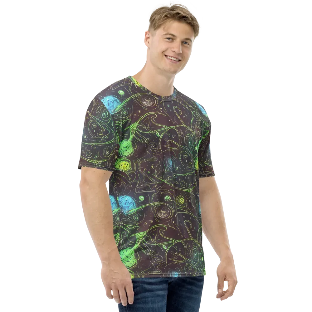 Starfield Scrolls on Men's Crew Neck T-Shirt — Right