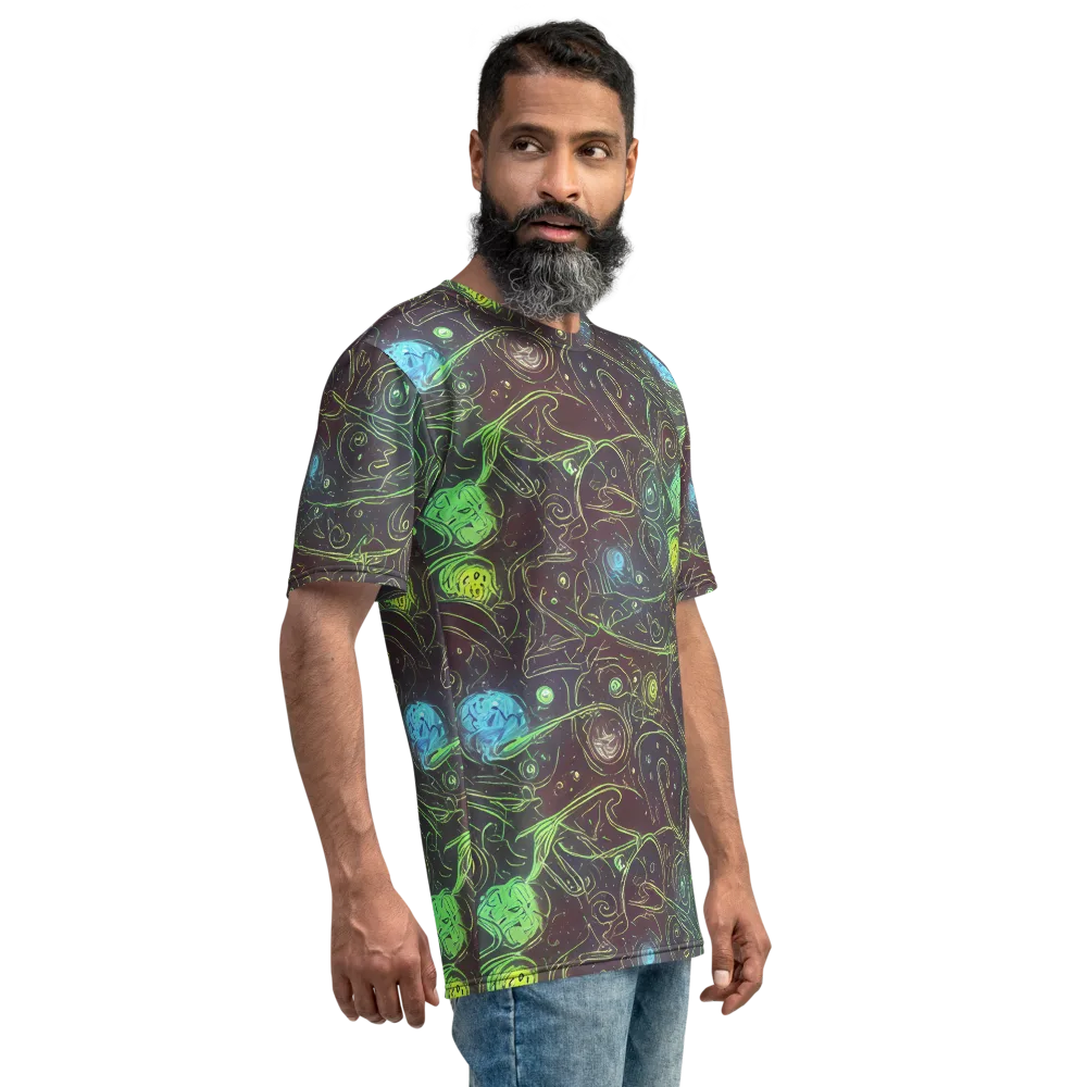 Starfield Scrolls on Men's Crew Neck T-Shirt — Right
