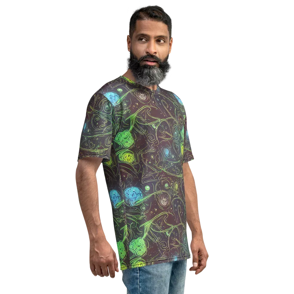 Starfield Scrolls on Men's Crew Neck T-Shirt — Right