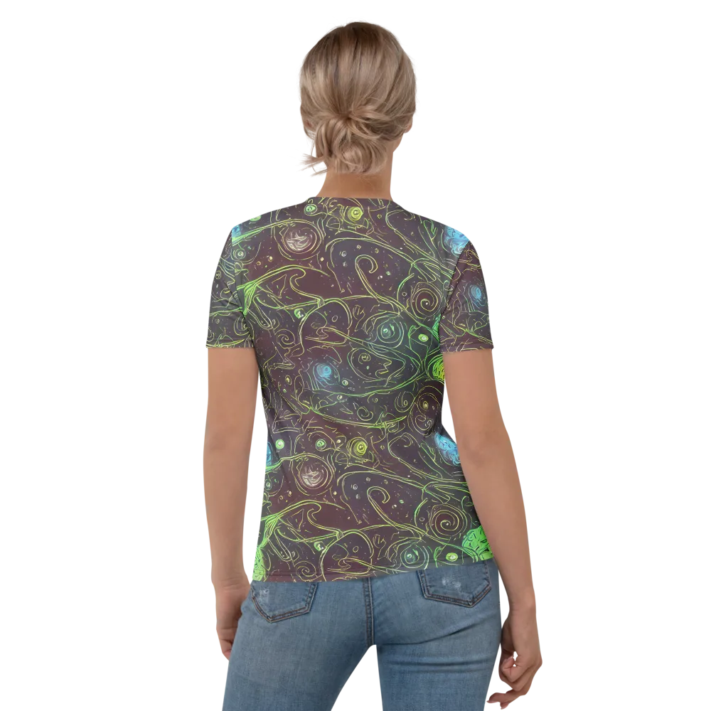 Starfield Scrolls on Women's Crew Neck T-Shirt — Back