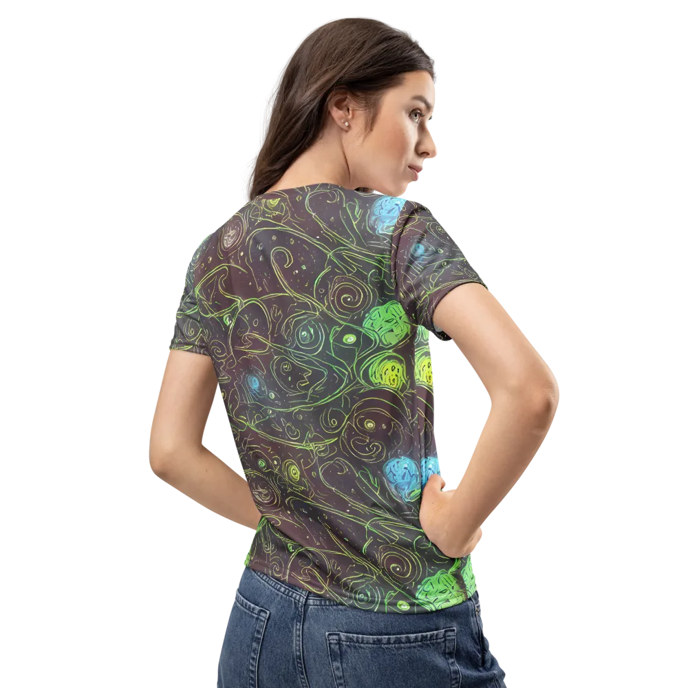 Starfield Scrolls on Women's Crew Neck T-Shirt — Back