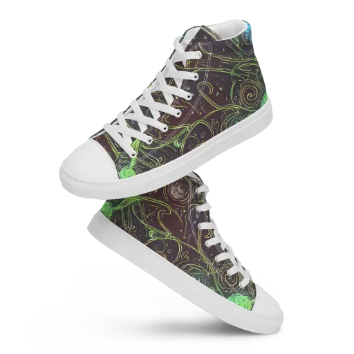 Starfield Scrolls on a Women's High Top Canvas Shoes