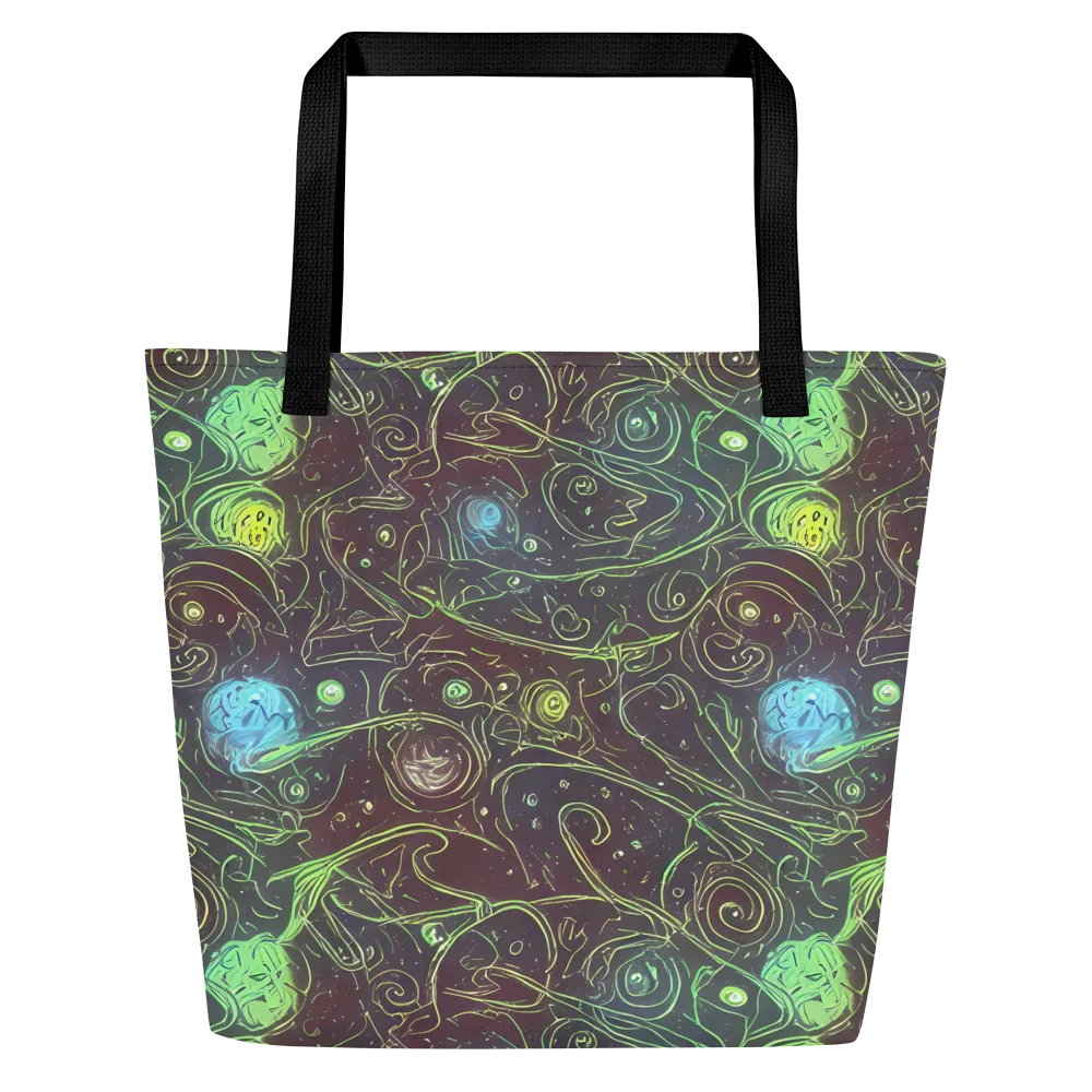 Starfield Scrolls on Large Tote Bag W/ Pocket — Front