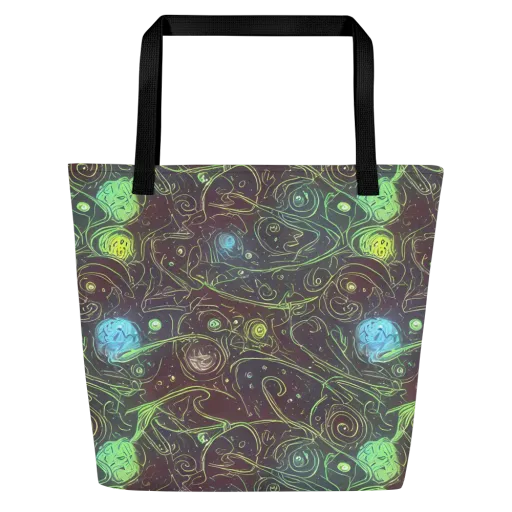 Starfield Scrolls on a Large Tote Bag W/ Pocket