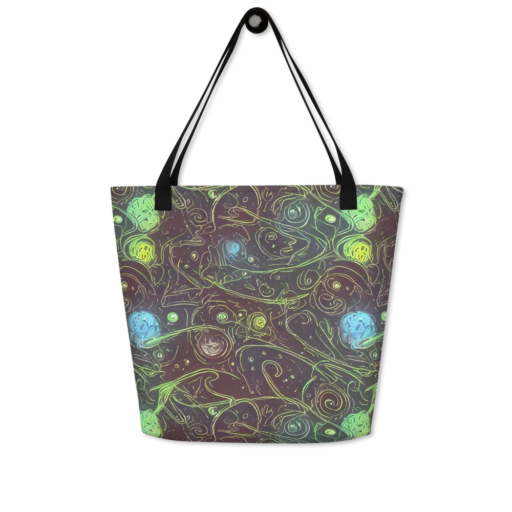 Starfield Scrolls on Large Tote Bag W/ Pocket — Front