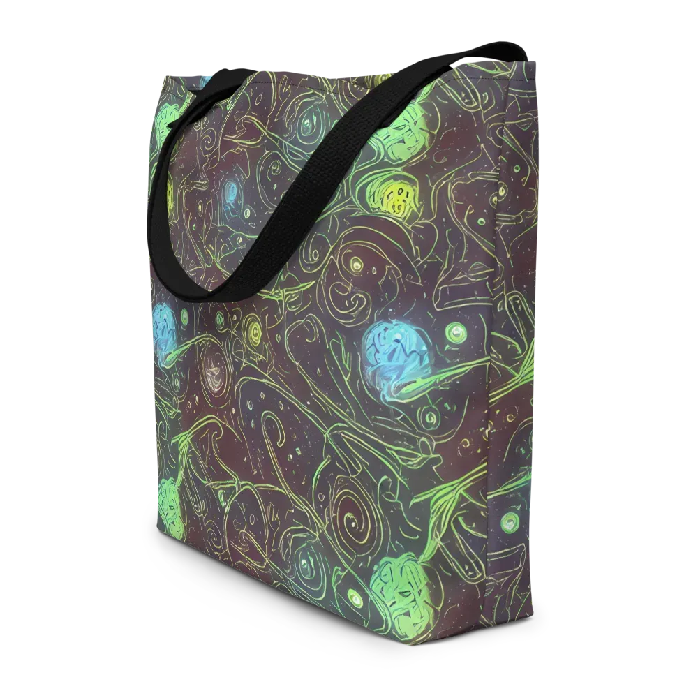 Starfield Scrolls on Large Tote Bag W/ Pocket — Front