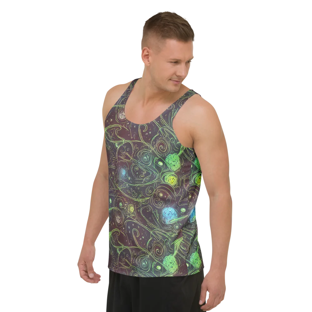 Starfield Scrolls on Men's Tank Top — Left Front
