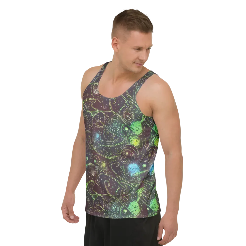 Starfield Scrolls on Men's Tank Top — Left Front