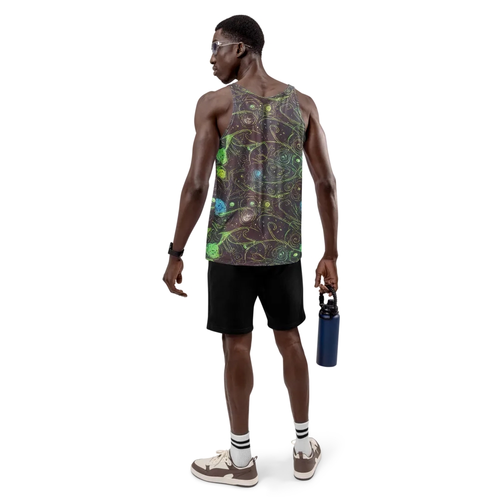 Starfield Scrolls on Men's Tank Top — Back