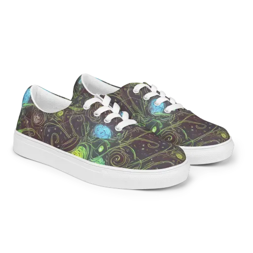 Starfield Scrolls on a Men's Lace-Up Canvas Shoes
