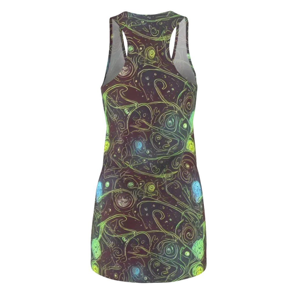 Starfield Scrolls on Racerback Dress — Back