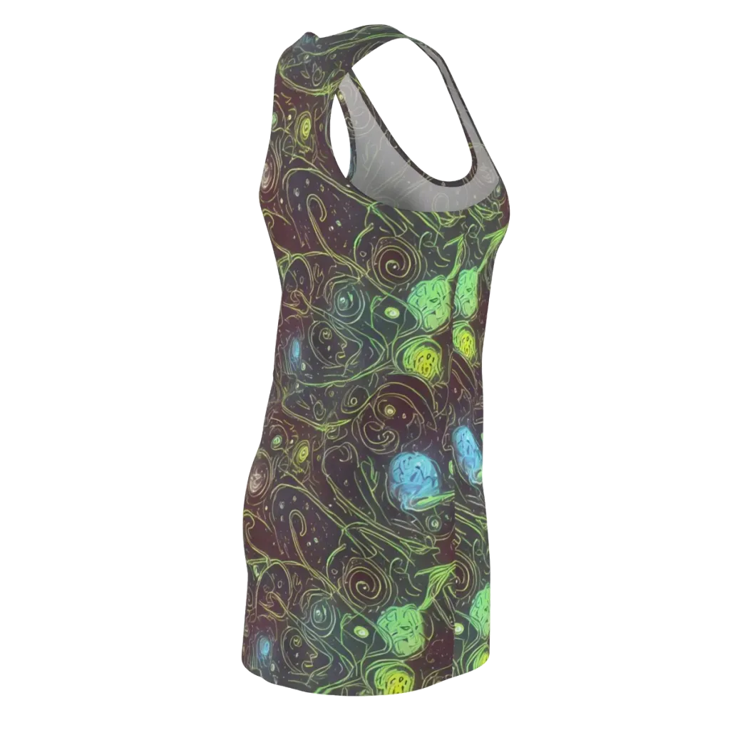 Starfield Scrolls on Racerback Dress — Back Side
