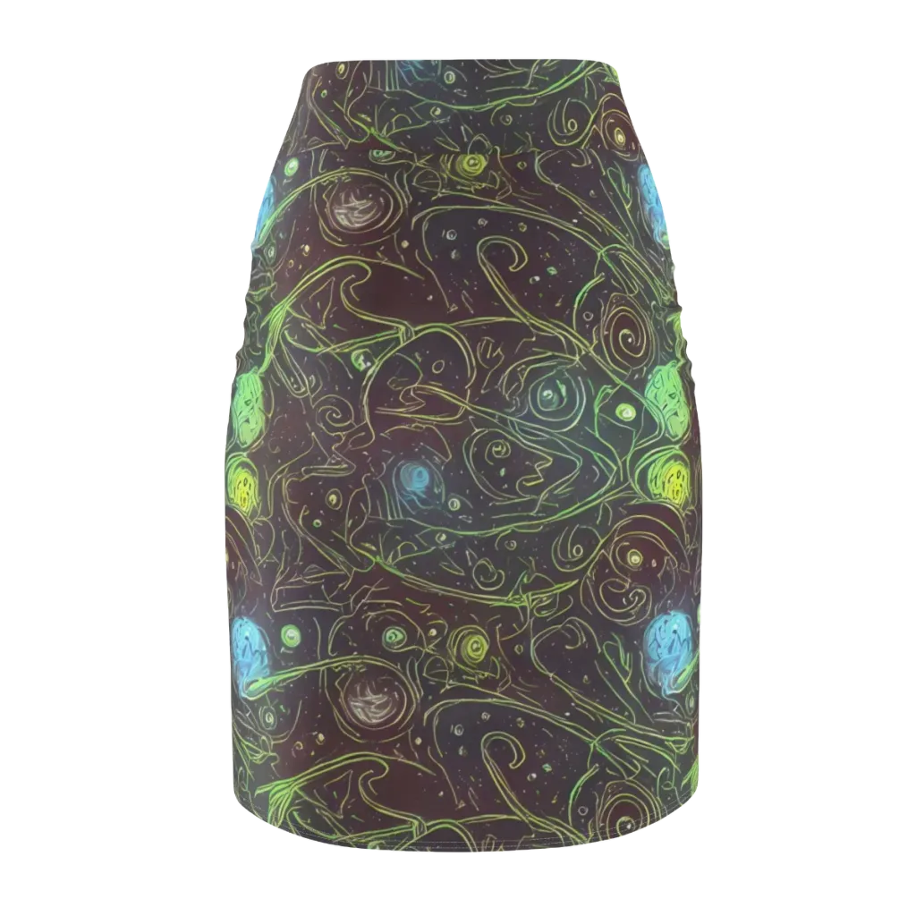 Starfield Scrolls on Pencil Skirt — Back