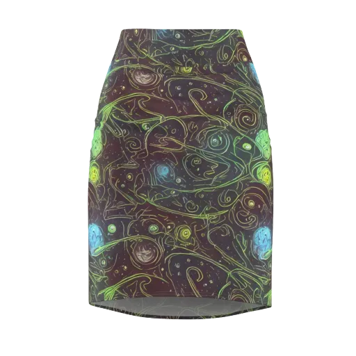 Starfield Scrolls on a Pencil Skirt